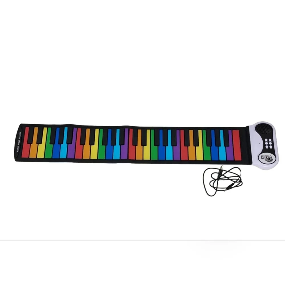 MukikiM Rock And Roll It Rainbow Flexible Roll-Up Piano - 49 Keys
